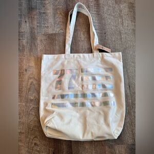 American Eagle cream canvas tote bag